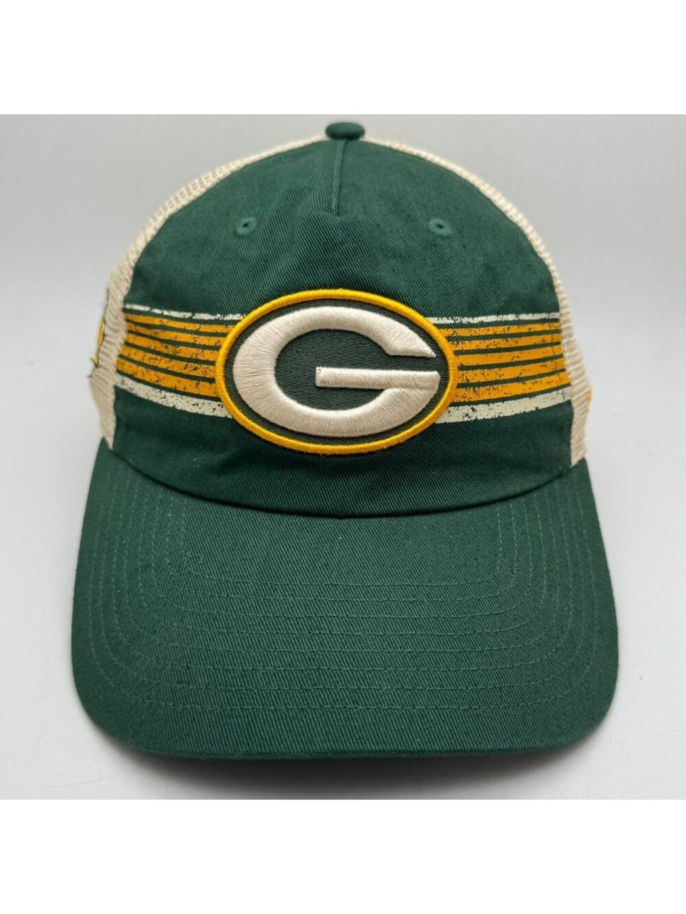 Green Bay Packers Trucker Hat Cap Fanatics NFL Adjustable Snapback Green Beige